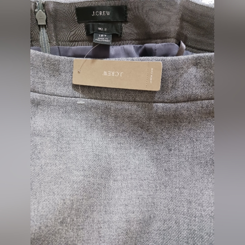 JCREW 100% no 2 wool heather graphite pencil skirt